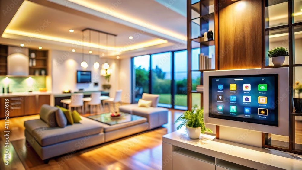 Smart Home Automation System Infographic: Tilt-Shift Miniature Smart Home Control Smart Home Automation System Infographic: Tilt-Shift Miniature Smart Home Control