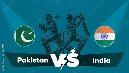 Pakistan Vs India , India VS Pakistan Match Cricket match concept with creative illustration.eps