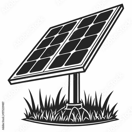 Solar Panel Silhouette Vector Art