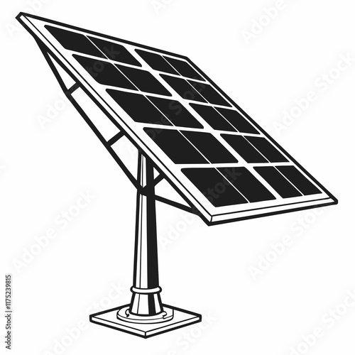 Solar Panel Silhouette Vector Art