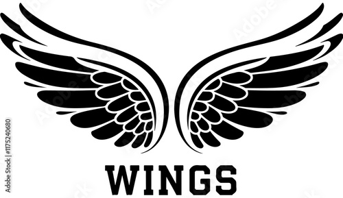 A black colour Wings logo