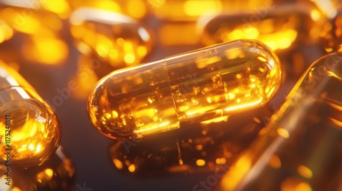 Glowing capsule close up
