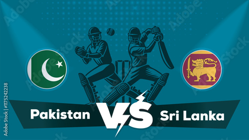 Pakistan VS Sri Lanka , Sri Lanka Vs Pakistan Cricket match concept with creative illustration.eps