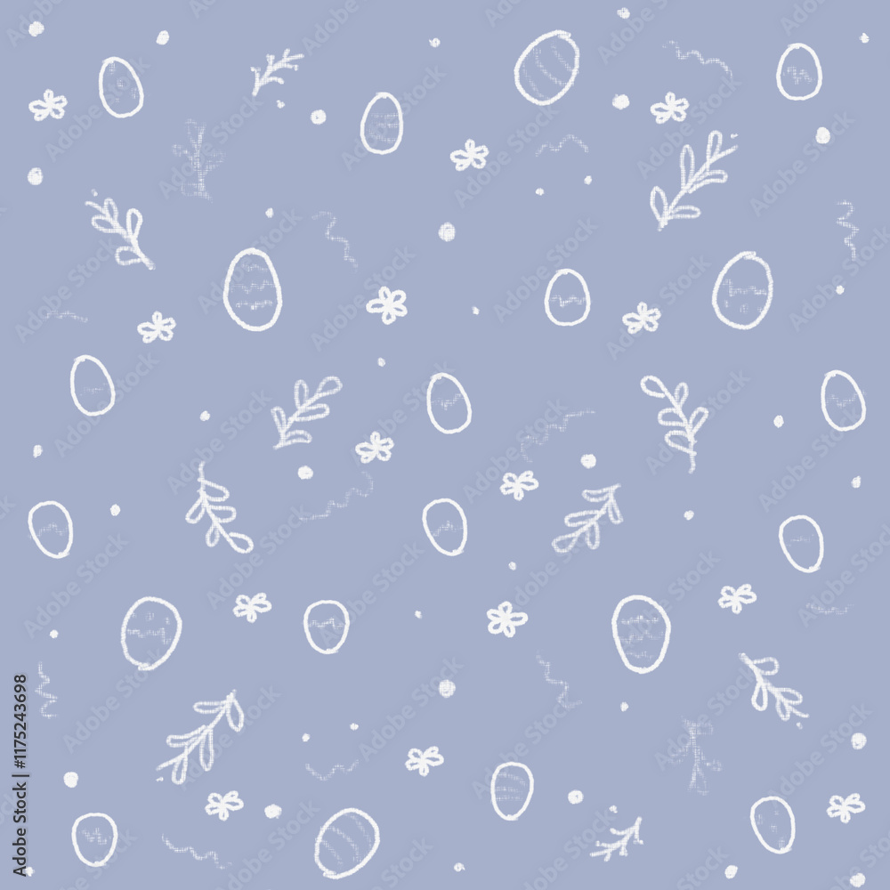 hand drawn easter seamless pattern with eggs, flower. easter card. easter background hand drawn easter seamless pattern with eggs, flower. easter card. easter background