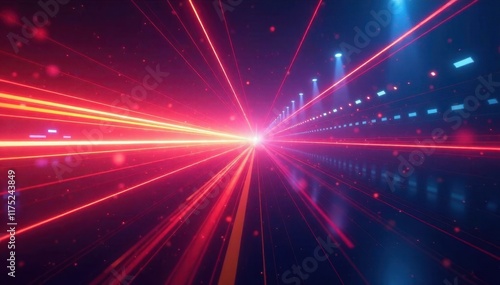 Streaking light bursts, vibrant hues Dynamic energy, motion blur , light trails, zoom, city