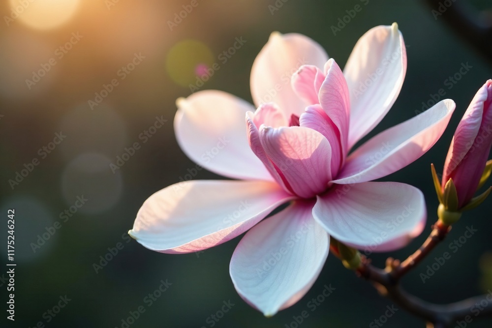 Fototapeta premium delicate petals unfurl from magnolia blossoms, flowers, springtime