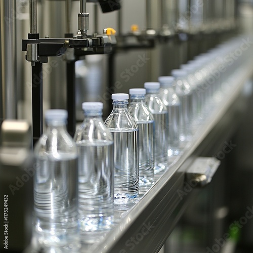 Water Bottles on Automated Bottling Assembly Line photo