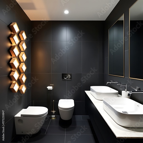 A luxury modern design bathroom and toilet