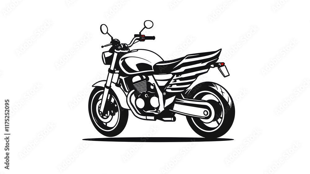 Fototapeta premium Motorcycle logo design on white background. Generative AI