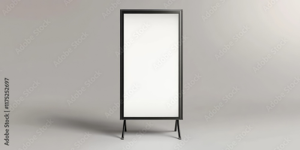 Blank freestanding signboard on tripod. Blank freestanding signboard on tripod.