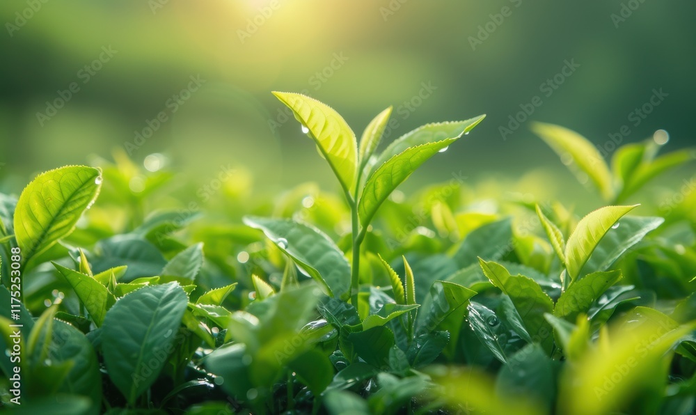 晨曦茶园茶叶农作物绿色生态环保背景 晨曦茶园茶叶农作物绿色生态环保背景
