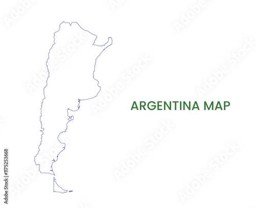 High detailed map of Argentina. Outline map of Argentina. South America