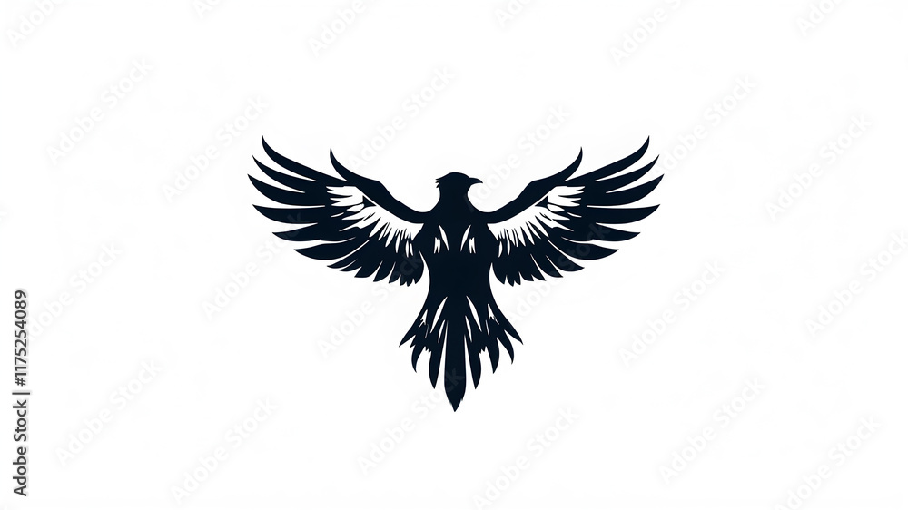 Mysterious crow logo design on white background. Generative AI