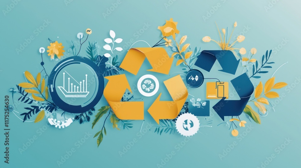 Fototapeta premium Sustainable Growth: Eco-Friendly Practices and Recycling for a Greener Future