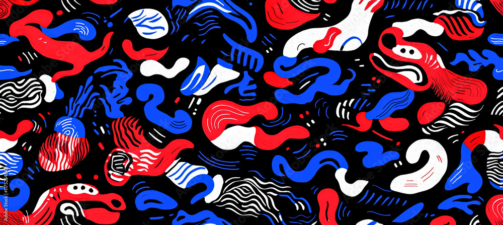 Abstract red white blue black pattern background design texture Abstract red white blue black pattern background design texture