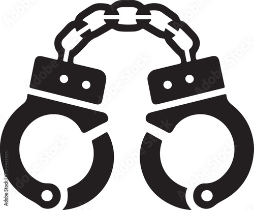 Vector handcuffs illustration symbol of crime arrest and law