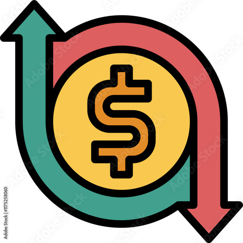 currency fluctuation filled outline icon