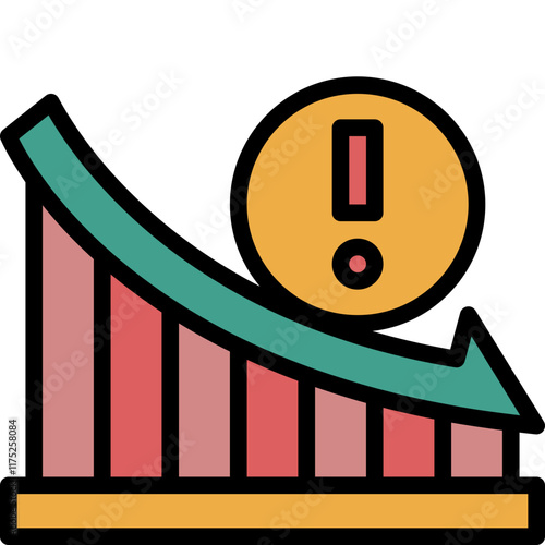 downturn filled outline icon