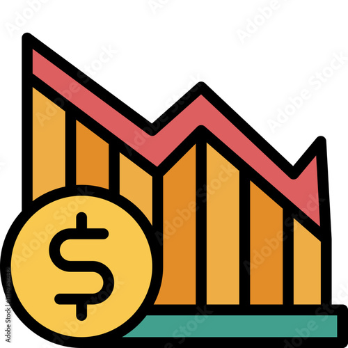 trend filled outline icon