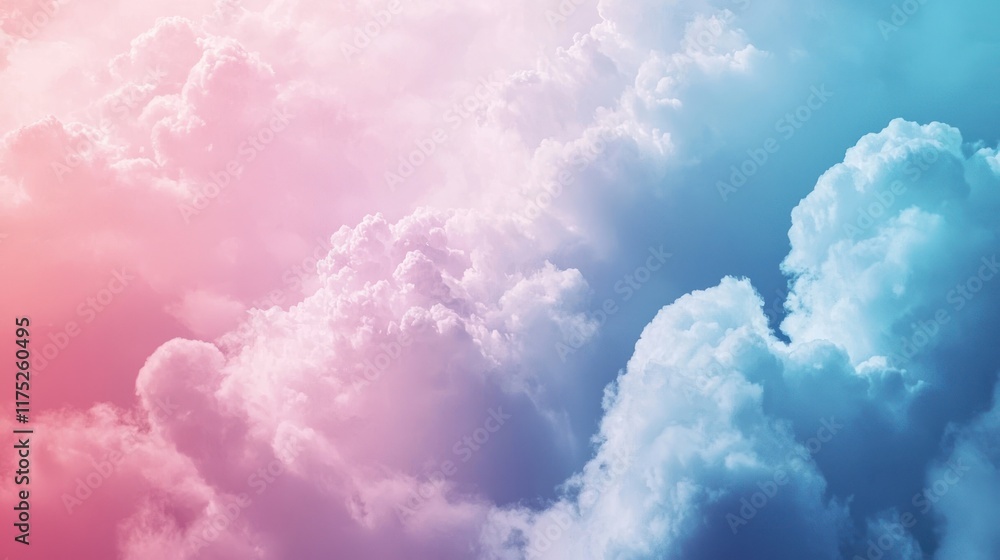 Fototapeta premium Dreamy Pastel Cloudscape: A Serene Celestial Canvas