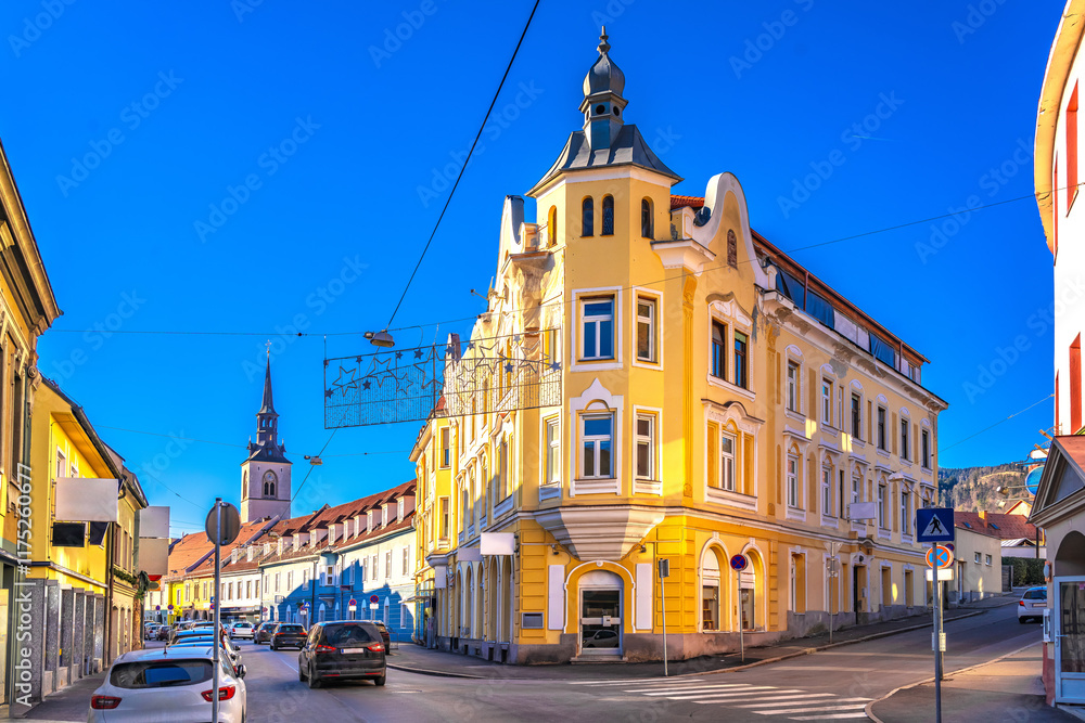 Fototapeta premium Town of Bruck an der Mur colorful street view