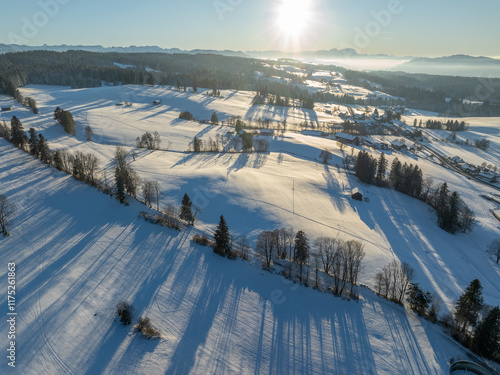 Aerial photo of snowy lands...