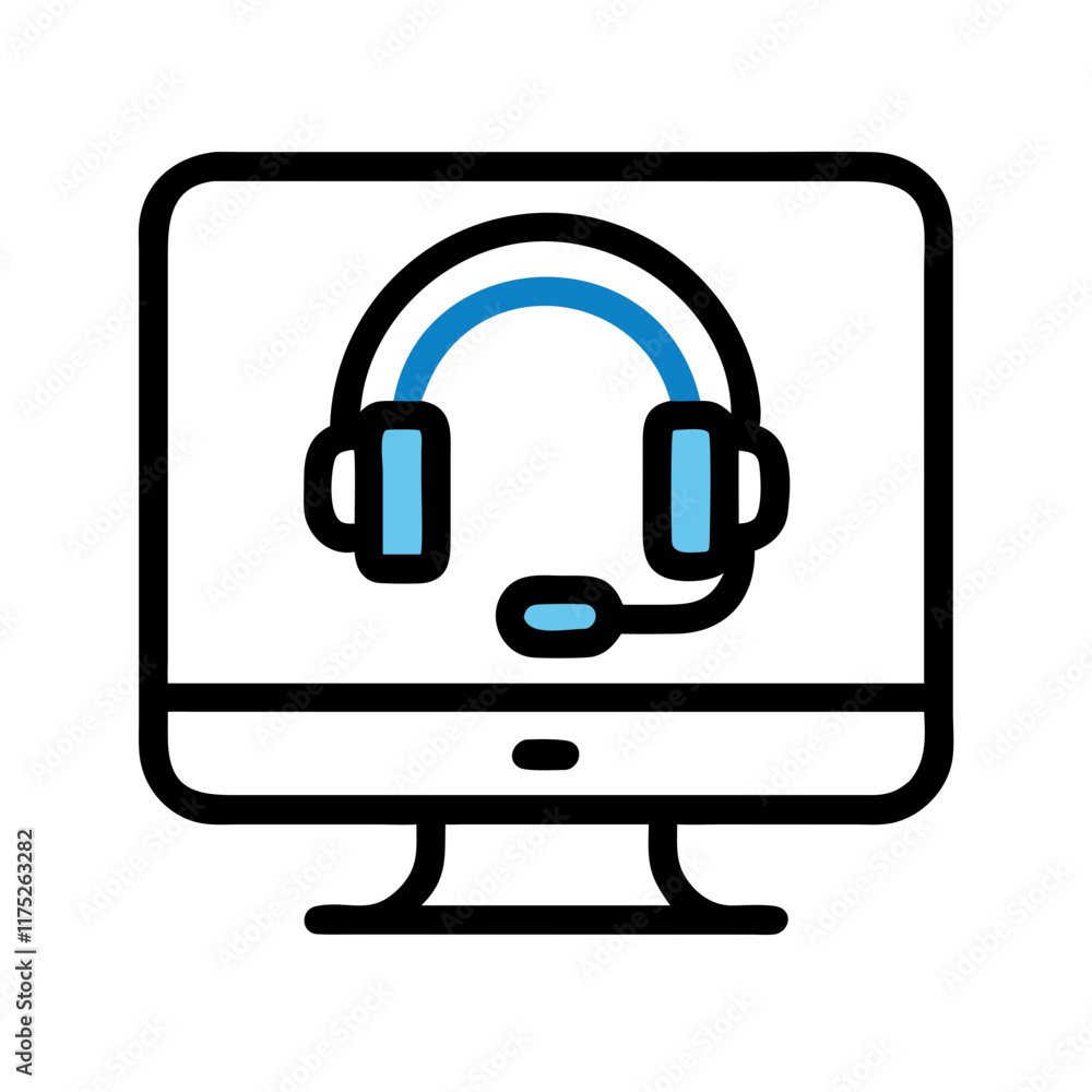 computer headset icon design