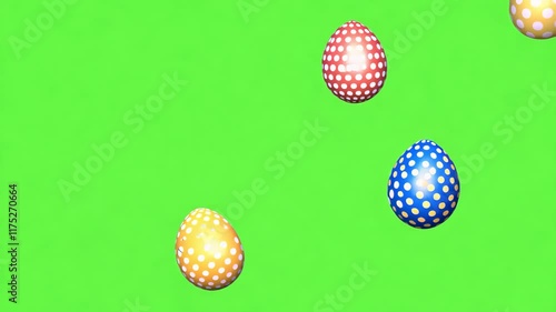Wallpaper Mural Colorful ornate eggs on green background. Easter eggs on green screen. Happy Easter holidays Animated Greeting Card Frame Template. Bunnies, decorated and painted eggs. Chroma key. Motion graphics 4k Torontodigital.ca