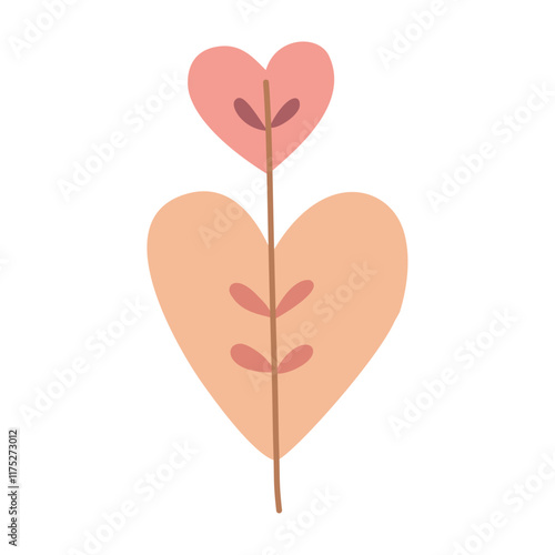 Abstract cute heart in the form of a flower. In pastel colors,