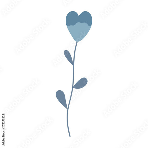 Abstract cute heart in the form of a flower. In pastel colors,