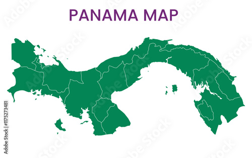 High detailed map of Panama. Outline map of Panama. North America
