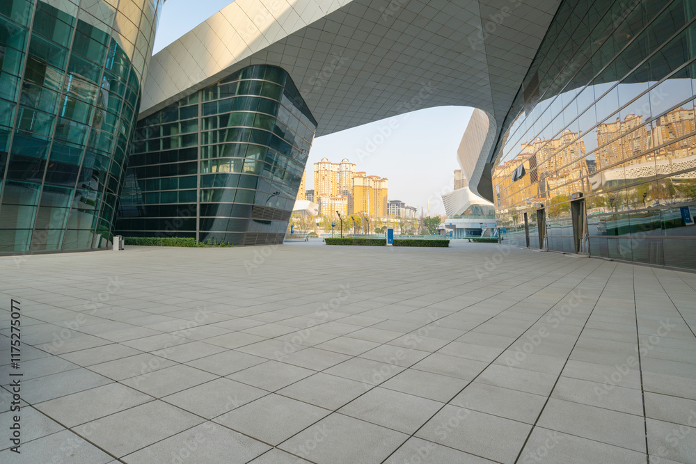 Sports Park Square and Modern Architecture in Chengdu, China