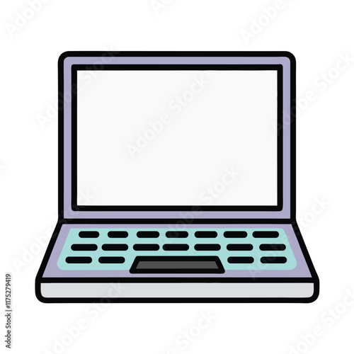 Minimalist Laptop Computer Vector Design.