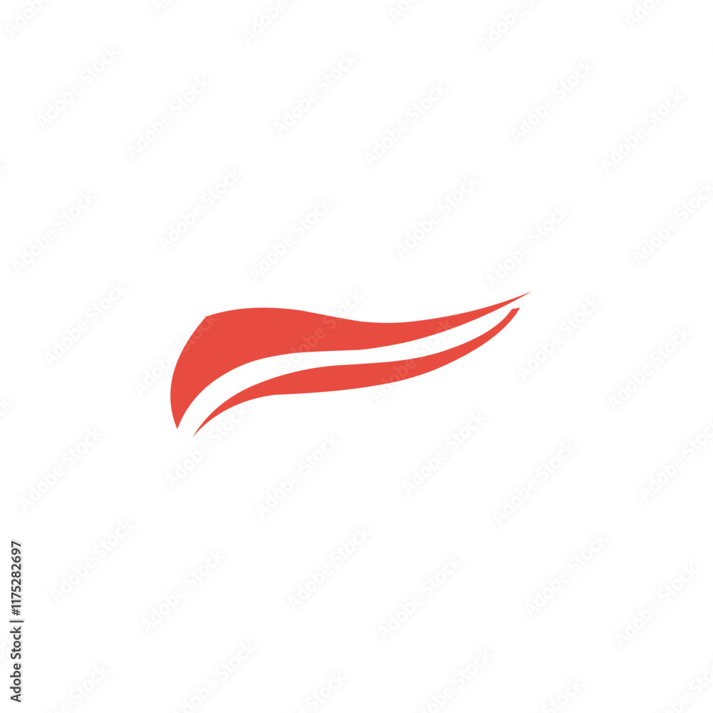 Obraz premium Red swoosh tail logo