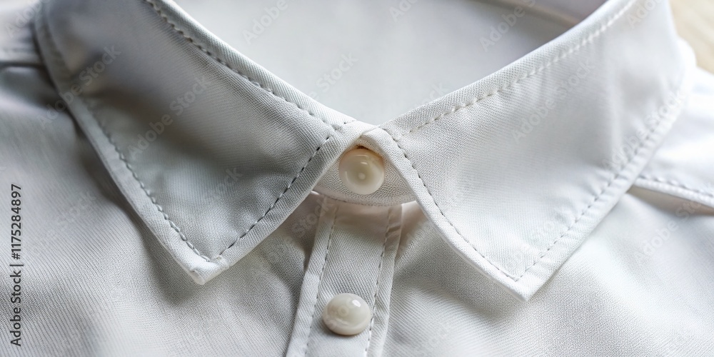 Stylish Men's Peter Pan Collar Shirt Close-up Detail Stock Photo Stylish Men's Peter Pan Collar Shirt Close-up Detail Stock Photo