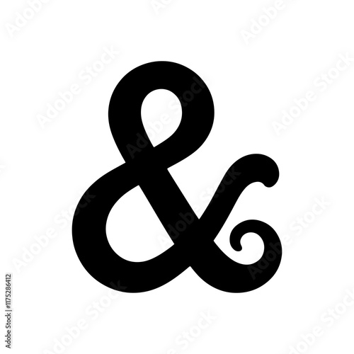 Ampersand symbol sign icon silhouette illustration design on white background. Ampersand vector.