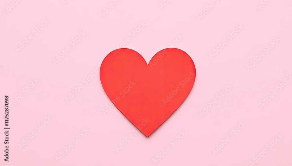 Red heart shape on pink background Red heart shape on pink background