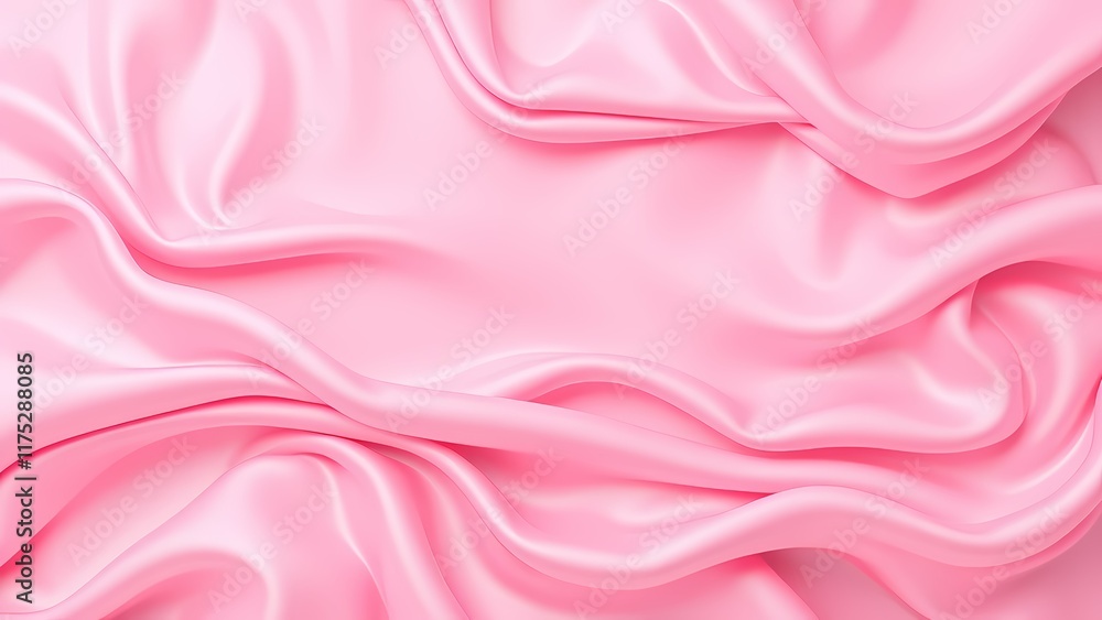Obraz premium Pink satin fabric, pink silk background AI 