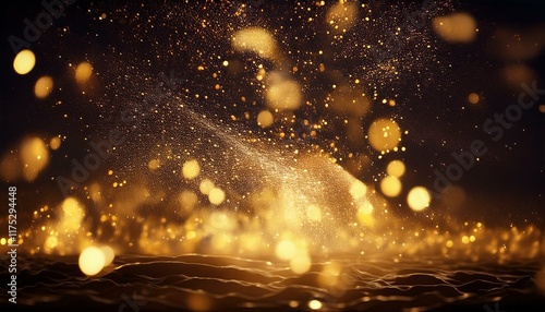 Wallpaper Mural スタイリッシュな空間、幻想的な雰囲気、金粉のアクセント、グラフィック、文字なしの背景画像 Generated by AI Torontodigital.ca