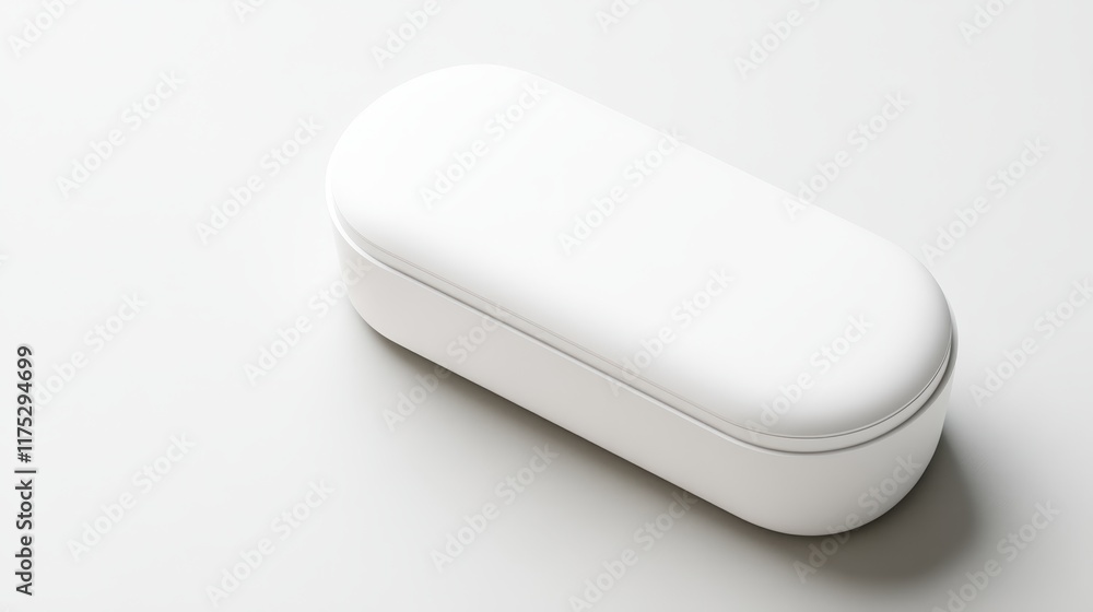 A sleek, white case designed for storage or protection of small items. A sleek, white case designed for storage or protection of small items.
