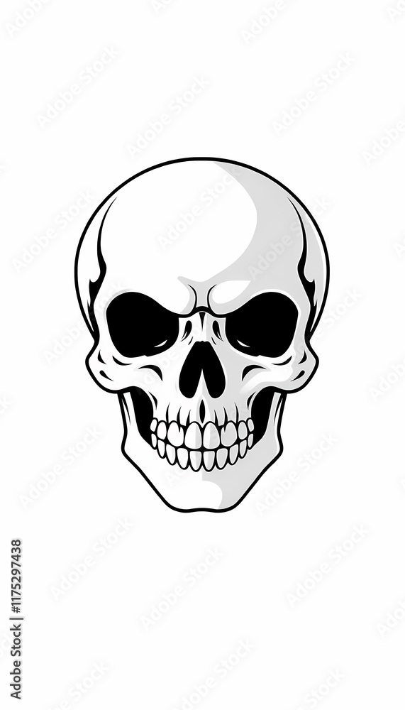 Obraz premium Skull Illustration on Transparency