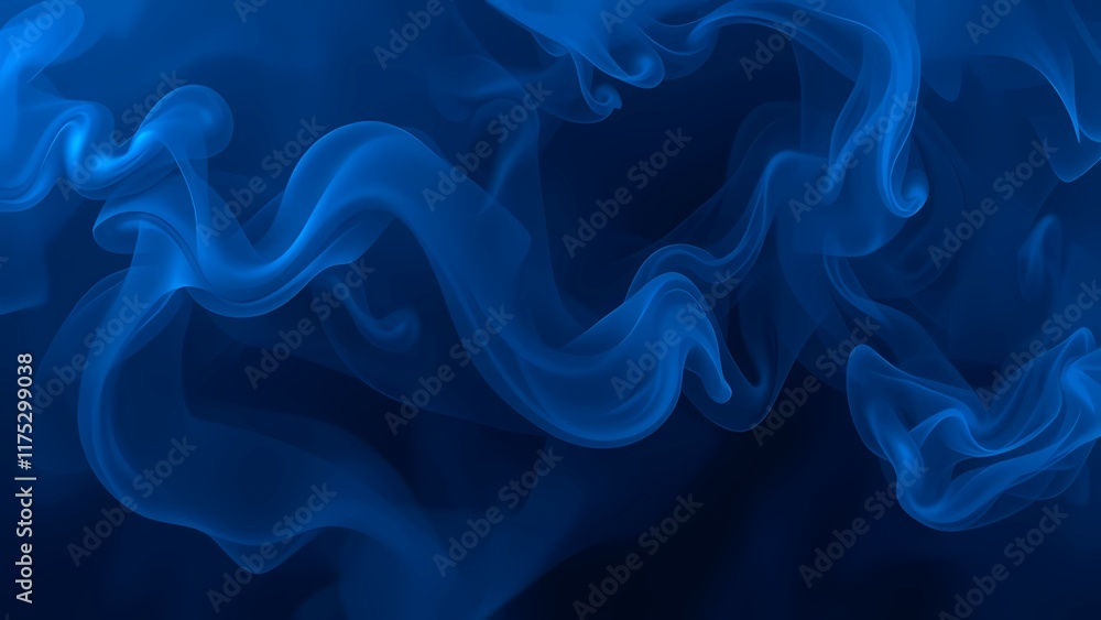 Obraz premium abstract smoke background, blue smoke on black AI