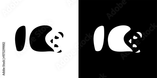 sleeping panda logo negative photo