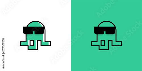 octopus logo simple technology glasses