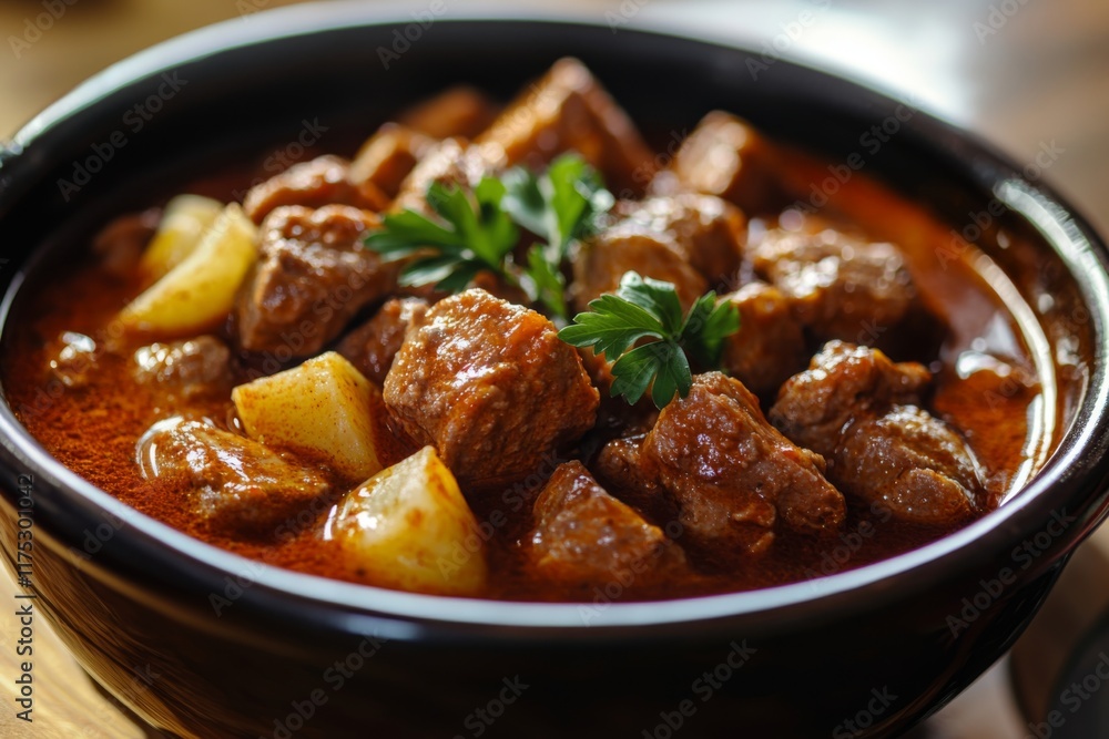 Comforting Hungarian Goulash Bowl Close-up Comforting Hungarian Goulash Bowl Close-up