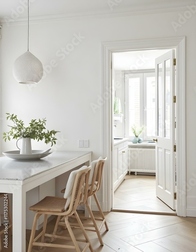 Scandinavian Armchair and Indoor Plants create with ai