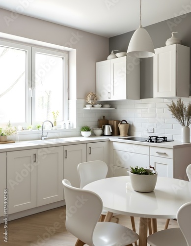 Cozy Scandinavian Kitchen with Minimalist Design create with ai
