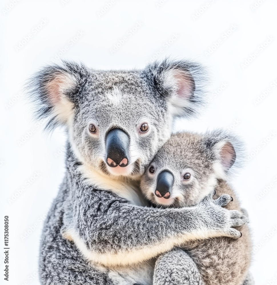 Koala bears showcased on a white background Koala bears showcased on a white background