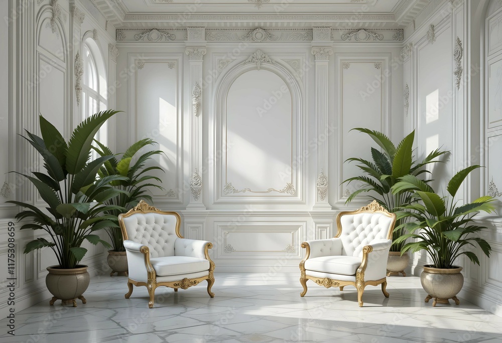 Fototapeta premium Luxurious living room with two sofas