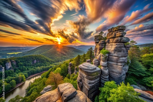 Surreal Chickies Rock Landscape: Dreamlike Cliffs and Coastal Fantasy photo